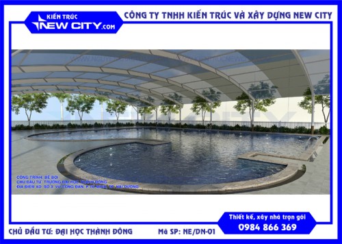 Bể bơi có mái che tại khuôn viên Trường Đại học Thành Đông - Hải Dương