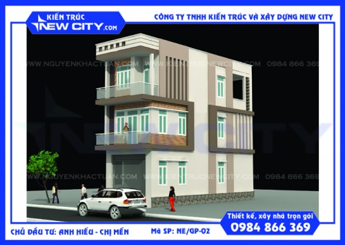 Kiến trúc nhà góc phố ấn tượng tại Ninh Giang, Hải Dương - NE/GP-02